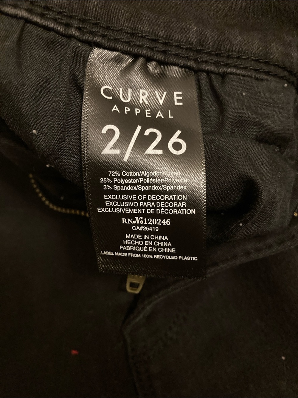 Curve Appeal 2 pairs of Women’s Petite Jeans Blue and Black Size:2/26 - Picture 9 of 11